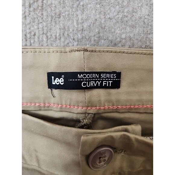 Lee Modern Series Curvy Fit Capri Pants Womens 14 Flax No Gap Waistband NEW - Picture 7 of 9